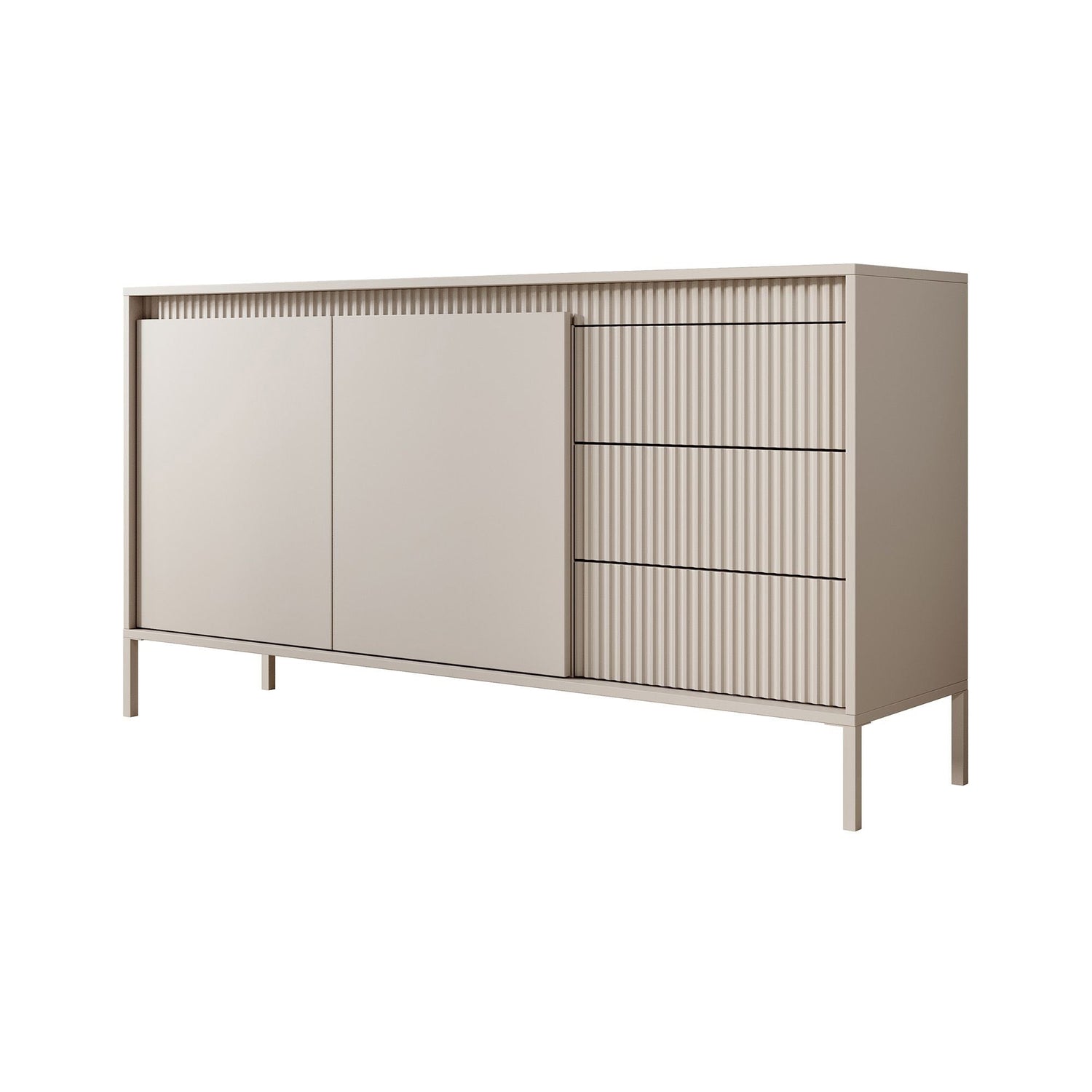 Meubella - Dressoir Saran - Beige - 153 cm