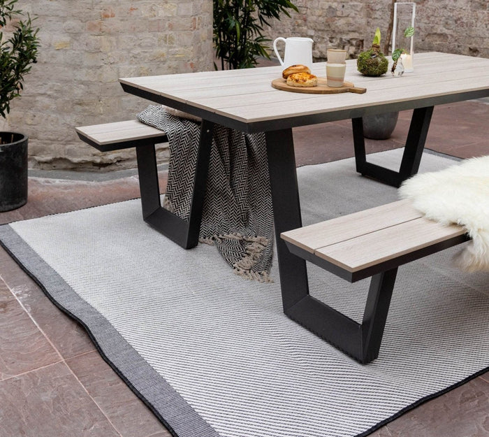 Buitenkleed Border - Zwart|grijs|wit - dubbelzijdig - EVA Interior