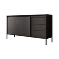 Meubella - Dressoir Saran - Mat zwart - 153 cm