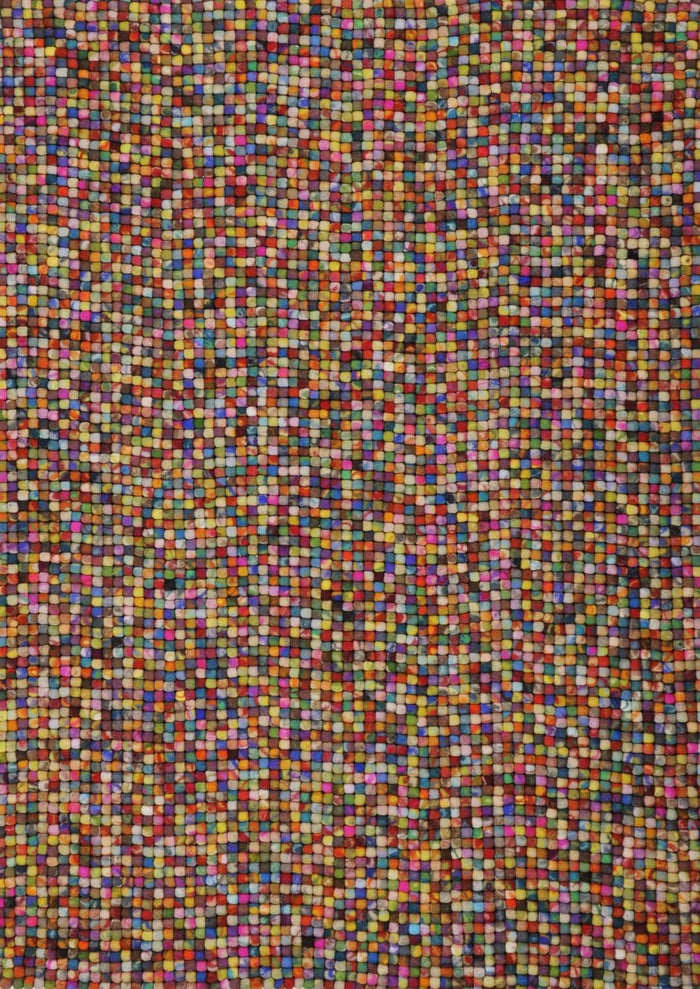 Handgemaakt viltkogeltapijt Felty 90x160 cm - Multicolor