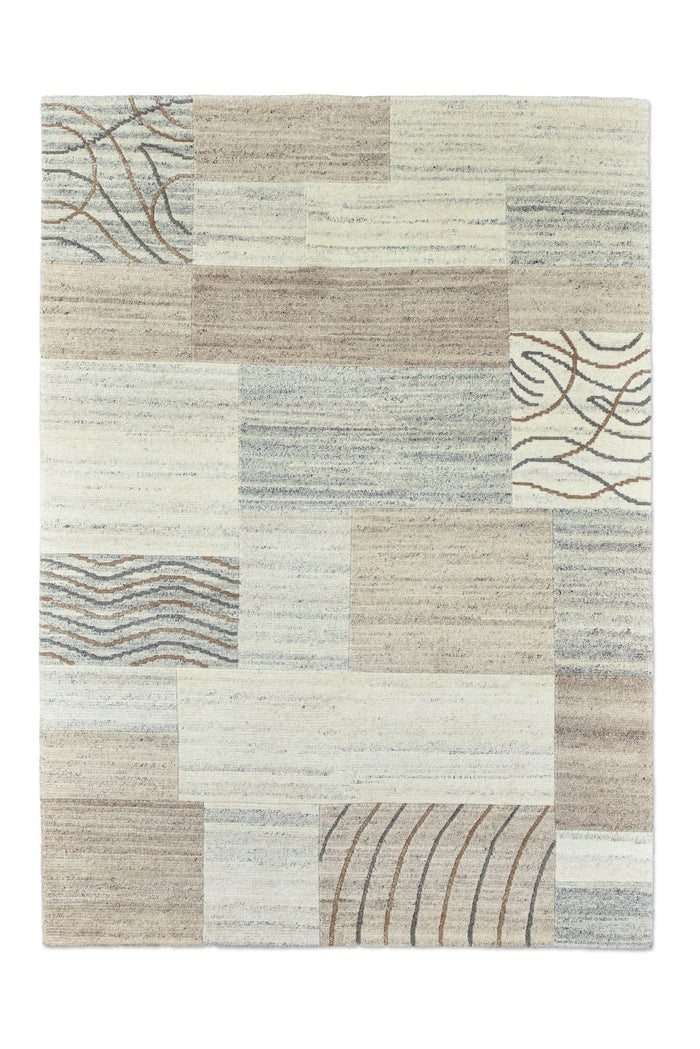 Theko Handgeknoopt wollen tapijt Nakarta 190x250 cm - Beige