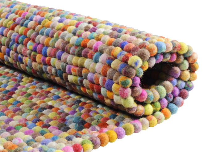 Handgemaakt viltkogeltapijt Felty 70x140 cm - Multicolor