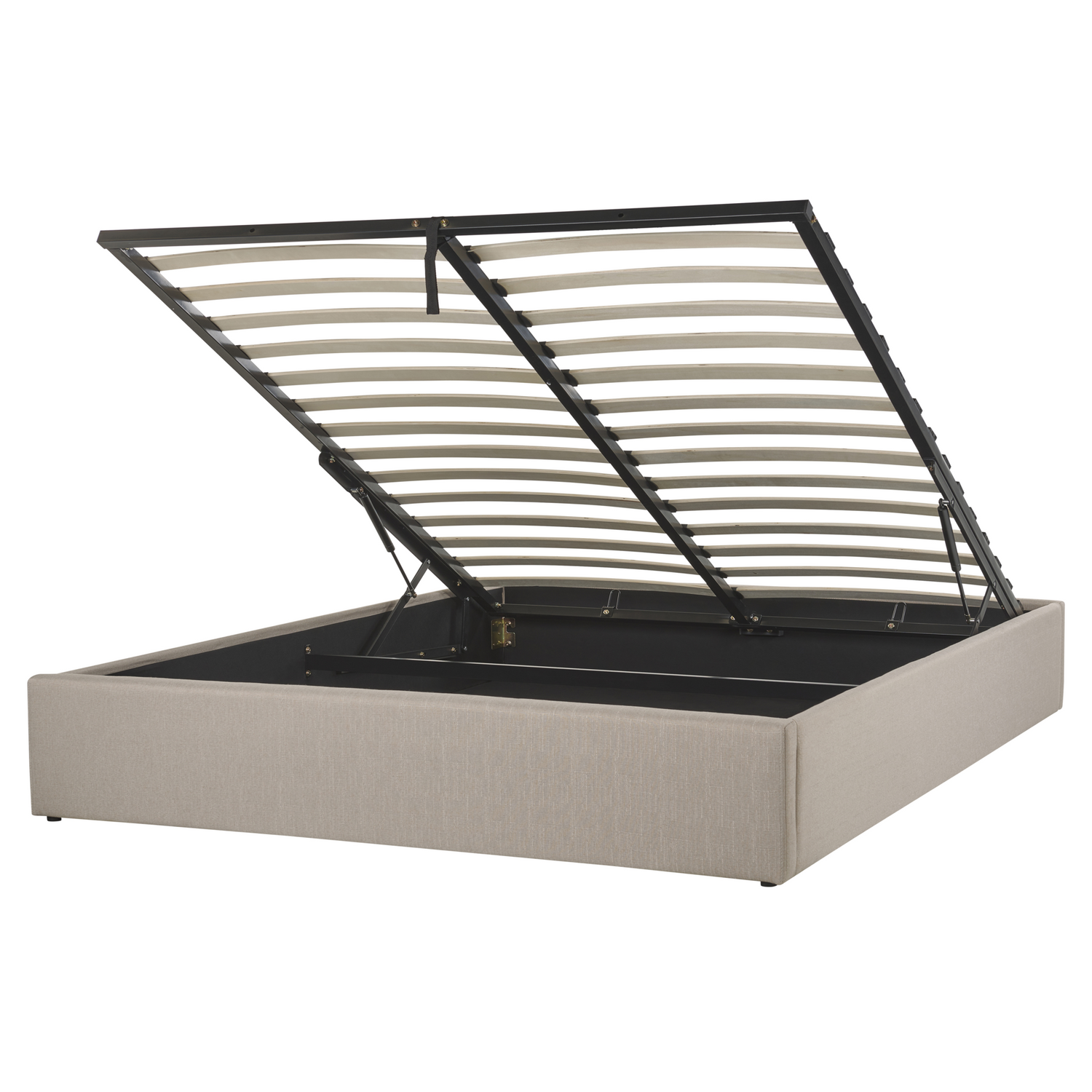 Beliani-DINAN-Tweepersoonsbed-Lichtbruin-160 x 200 cm-Polyester