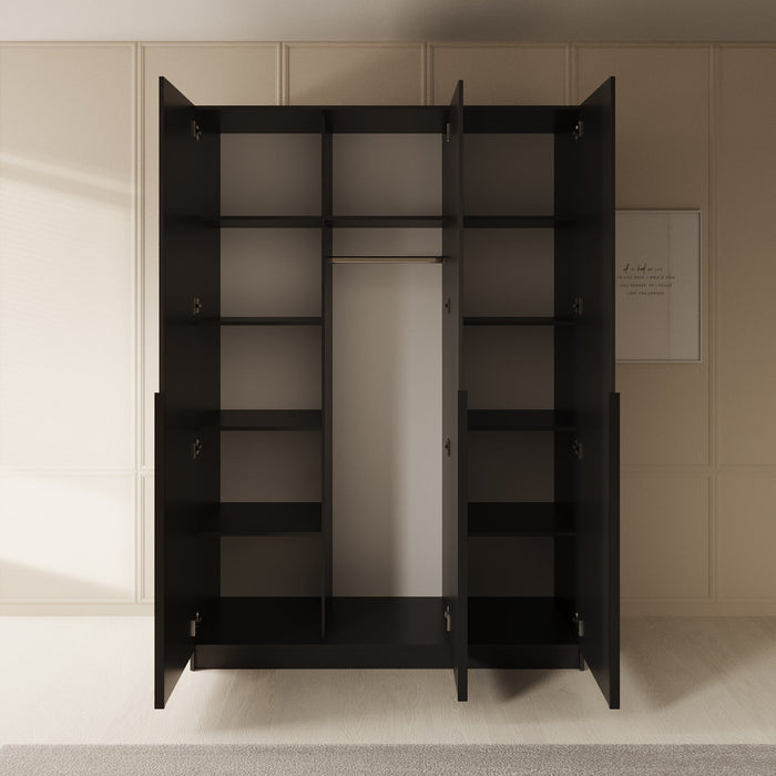 Meubella - Kledingkast Sabre - Zwart - 150 cm