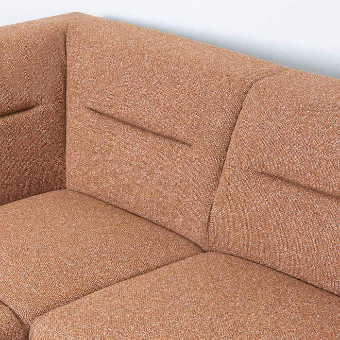 LABEL51 - Hoekbank Bolzano Links - Coral Royal Boucle - Zwart Metaal