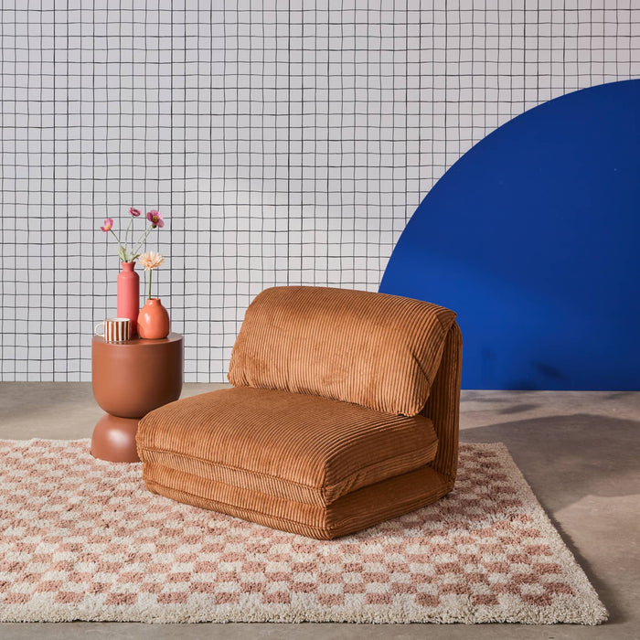 sweeek - Slaapfauteuil omvormbaar ribfluweel dikke rib 1 persoons Cosy