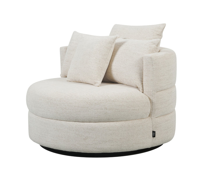 DÉJA Living - Draaifauteuil Beige Stof - Ø100x84cm - Miles