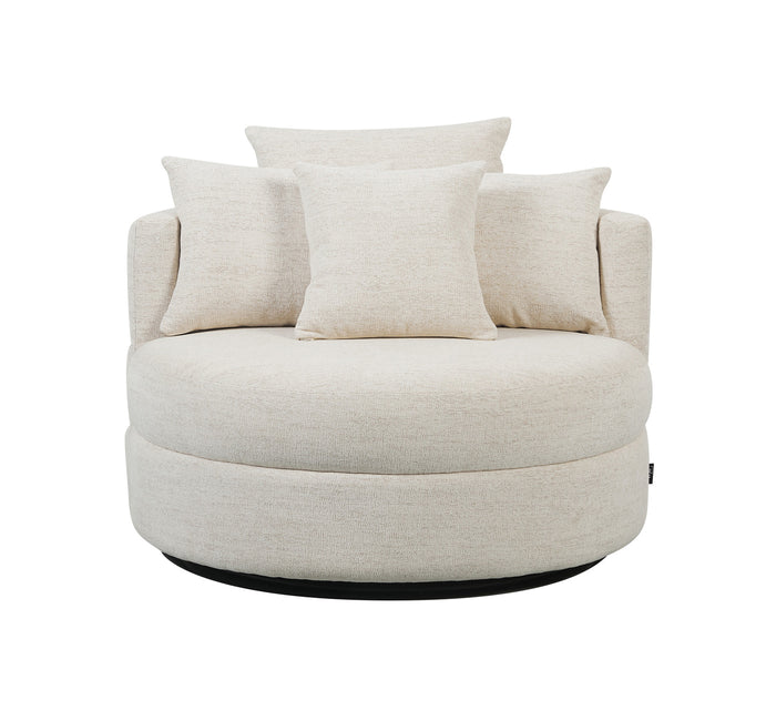 DÉJA Living - Draaifauteuil Beige Stof - Ø100x84cm - Miles