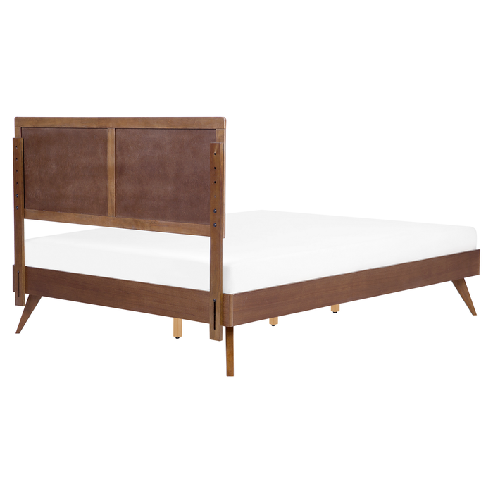 Beliani-ISTRES -Tweepersoonsbed-Donkere houtkleur-160 x 200 cm-MDF