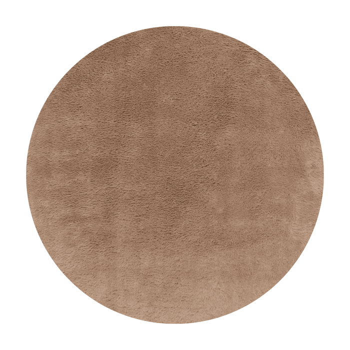 Rond hoogpolig vloerkleed Furr bruin - Interieur05 - 120 x 120 cm