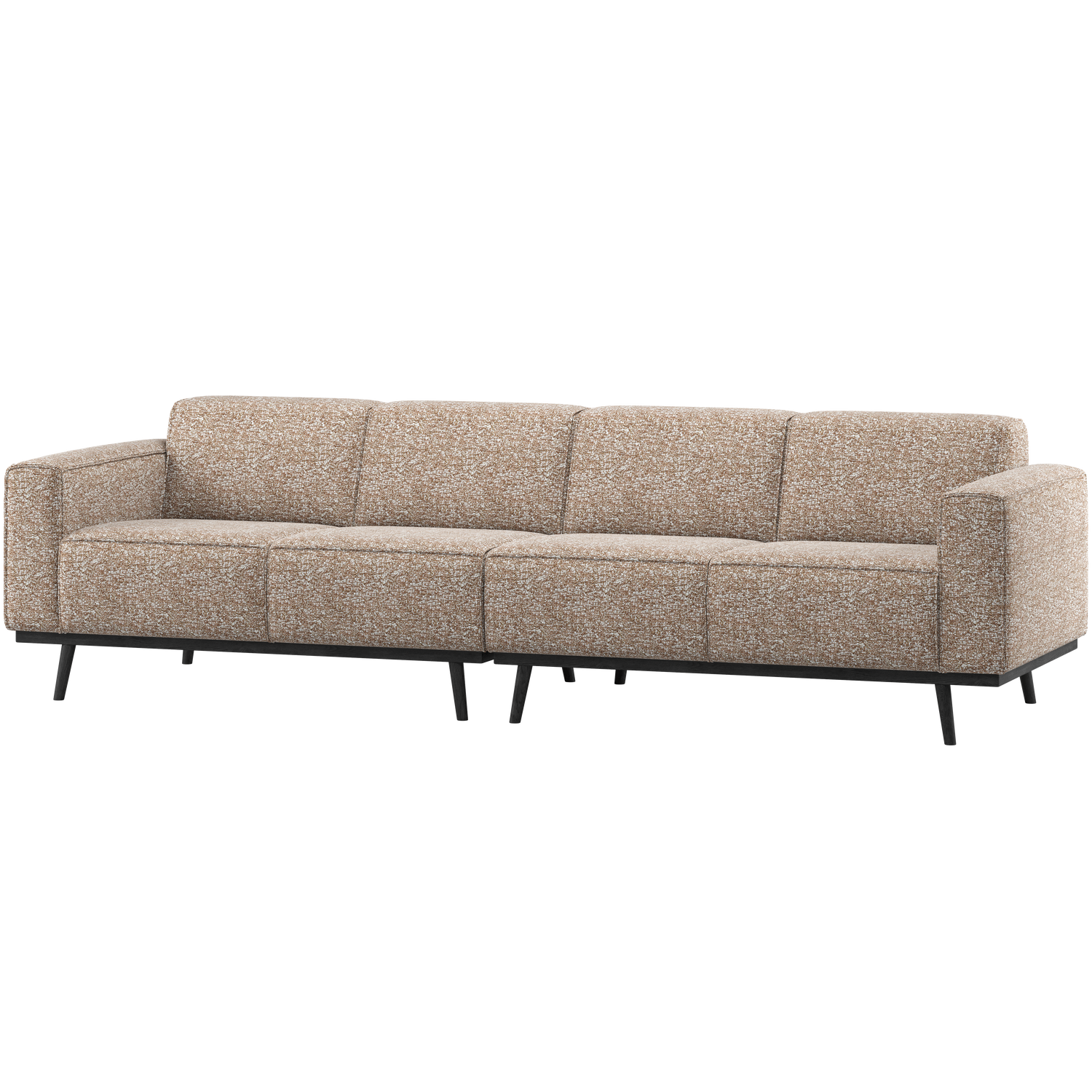 WOOOD Statement 3-Zits Bank 280 cm - Polyester - Lichtbruin Melange