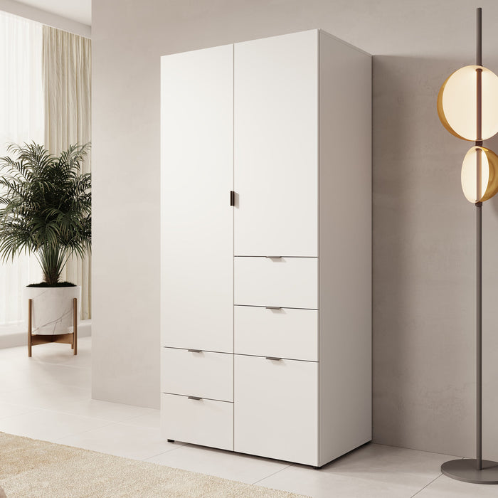 Meubella - Kledingkast Zayden - Wit - 90 cm