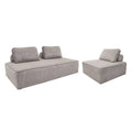 sweeek - Set van fauteuils voor modulaire bank 3 zitplaatsen corduroy