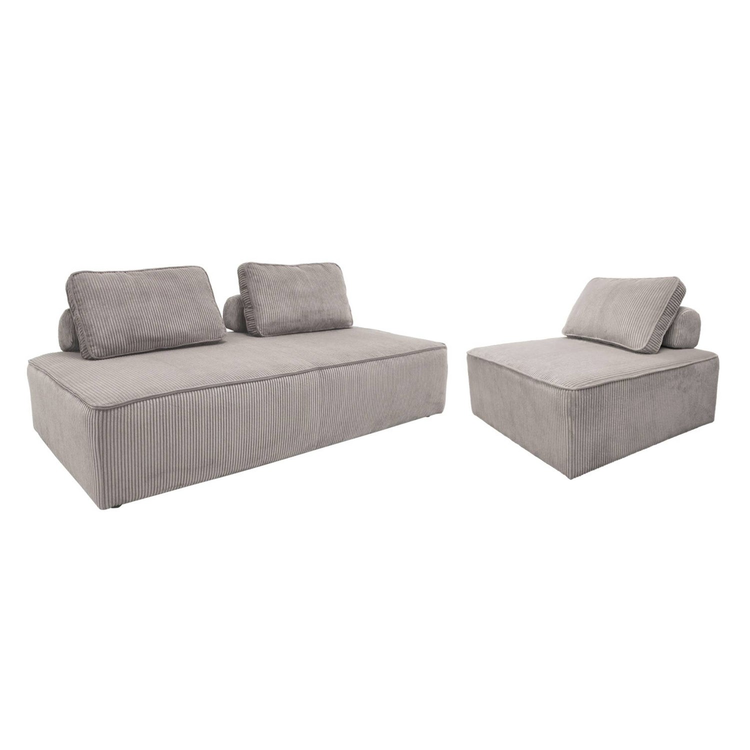 sweeek - Set van fauteuils voor modulaire bank 3 zitplaatsen corduroy