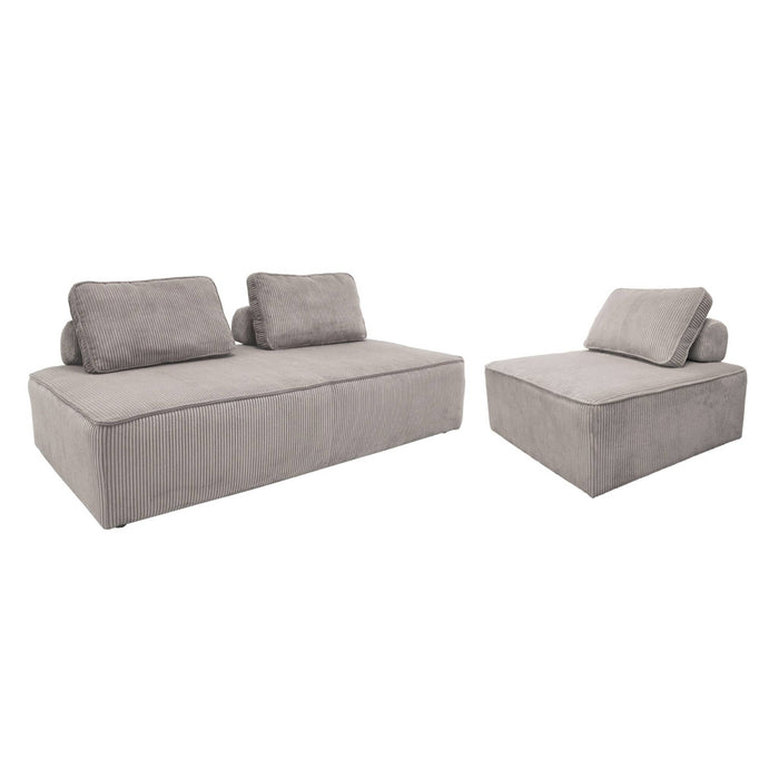 sweeek - Set van fauteuils voor modulaire bank 3 zitplaatsen corduroy