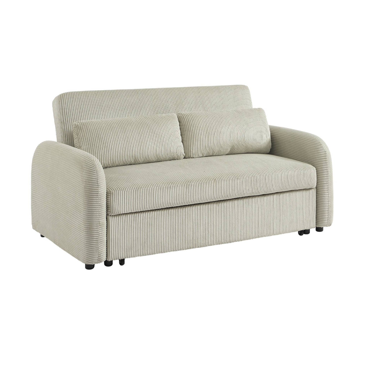 sweeek - Afrondbare slaapbank 2 plaatsen ribfluweel