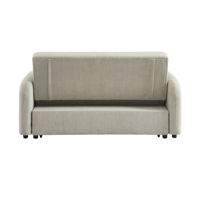 sweeek - Afrondbare slaapbank 2 plaatsen ribfluweel