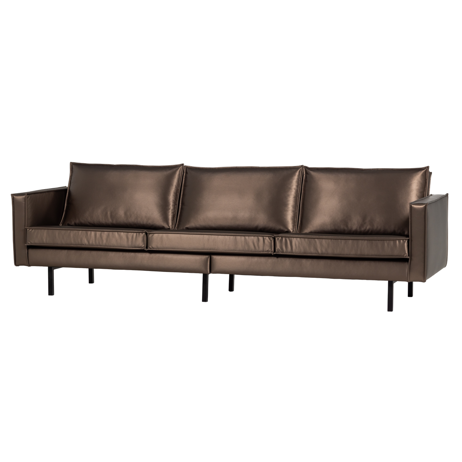 WOOOD Rodeo 3-Zits Bank - Metallic - Koper Bruin - 85x277x86