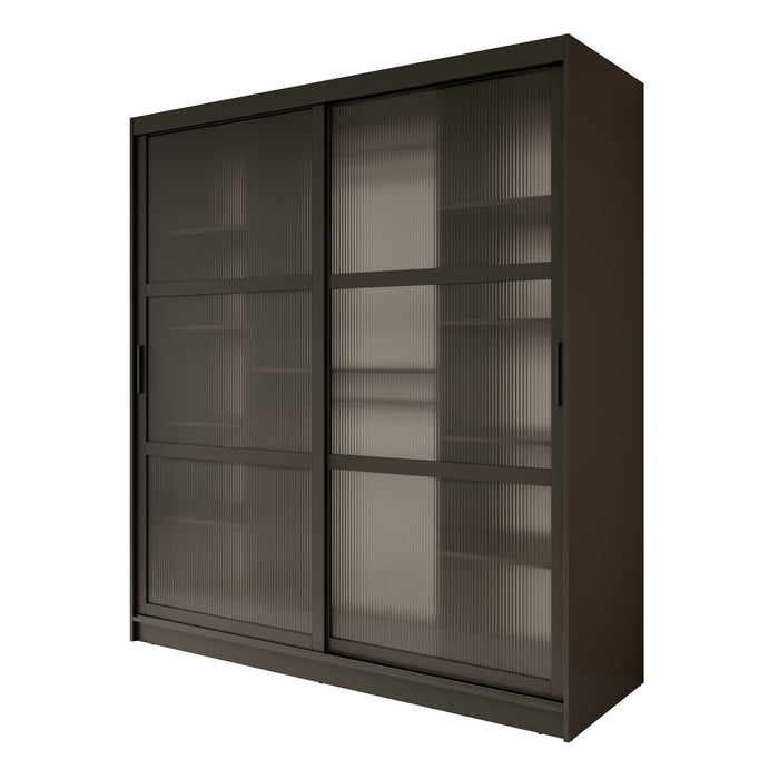 Meubella - Kledingkast Fessaro - Zwart - 180 cm