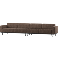 WOOOD Statement XL 4-Zits Bank 327 cm - Polyester - Bruin Melange