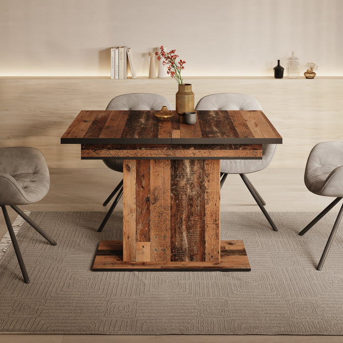 Meubella - Eetkamertafel Benjamin - Old wood - 120 cm - Uitschuifbaar