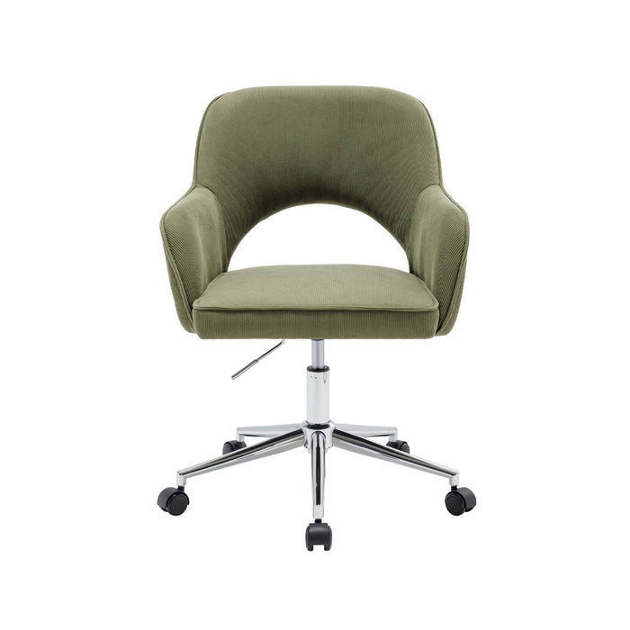 sweeek - Bureaustoel op wielen in corduroy met chroom onderstel