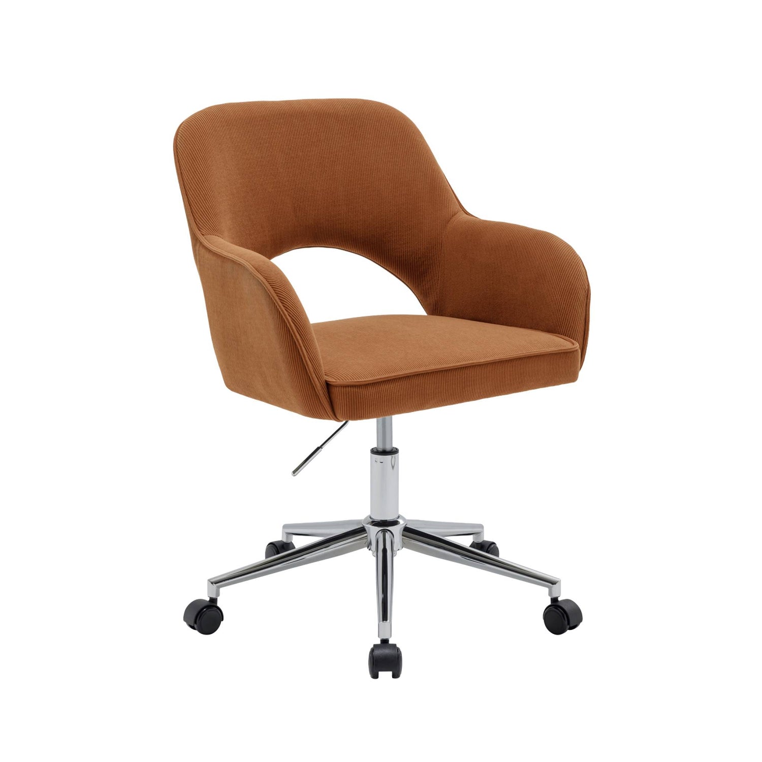sweeek - Bureaustoel op wielen in corduroy met chroom onderstel