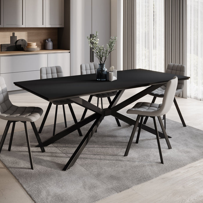 Meubella - Eetkamertafel Faithley - Zwart - 190 cm