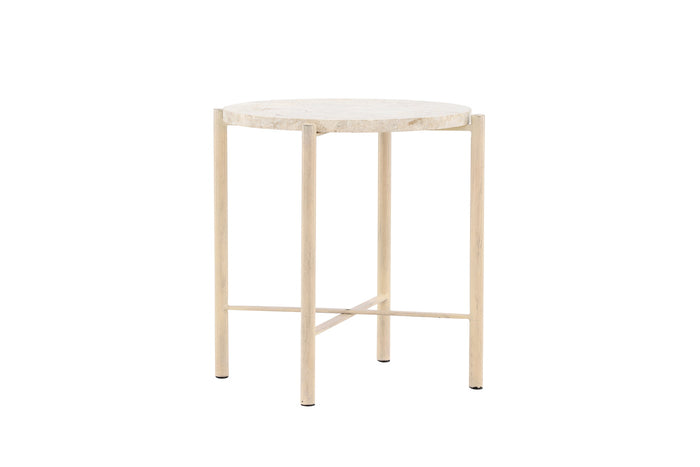 Fjôrd - Salontafel Beige Metaal - 40x40x45cm - Sandhamn
