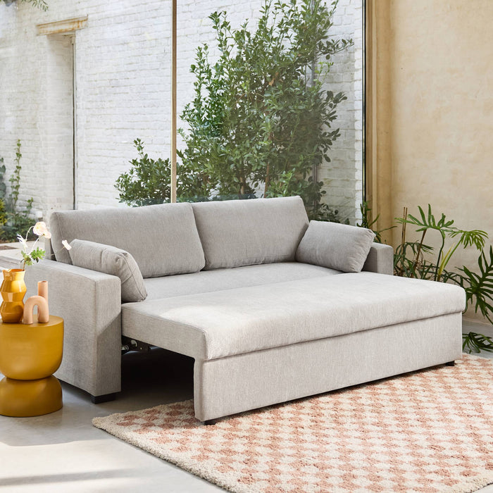 sweeek - Driezits slaapbank in chenille stof