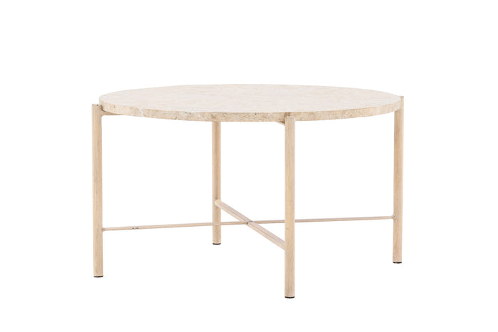 Fjôrd - Salontafel Beige Metaal - 70x70x40cm - Sandhamn