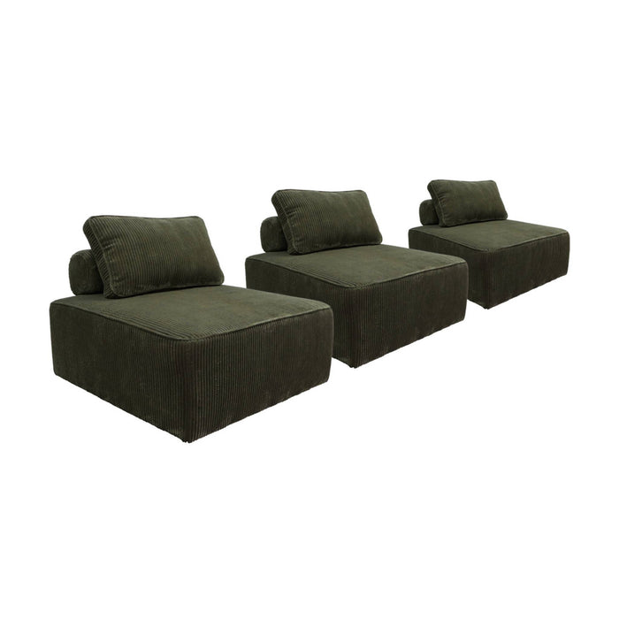 sweeek - Fauteuils corduroy 1 zitplaats (set van 3)