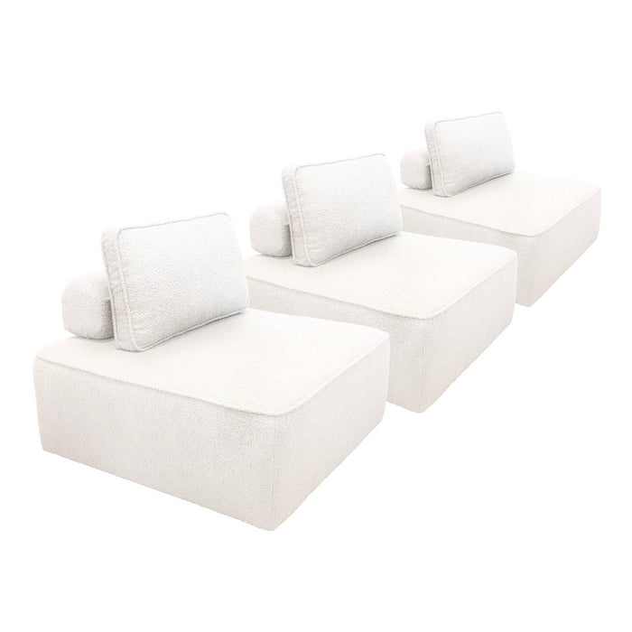sweeek - Fauteuils boucléstof 1 zitplaats (set van 3)