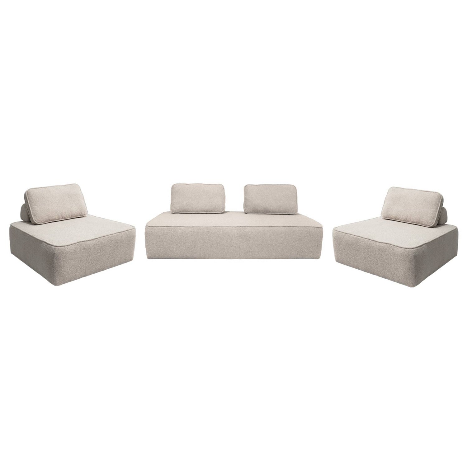 sweeek - Set van fauteuils voor modulaire bank 4 zitplaatsen bouclé