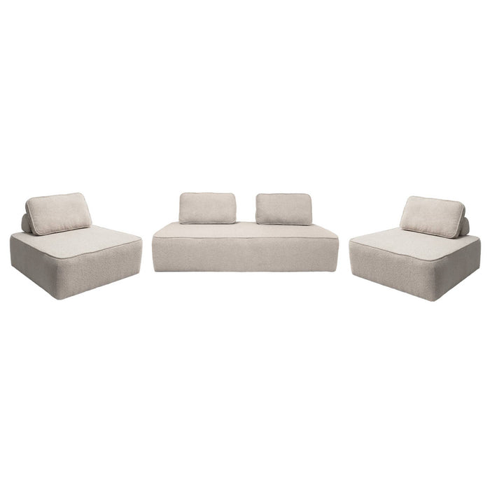 sweeek - Set van fauteuils voor modulaire bank 4 zitplaatsen bouclé