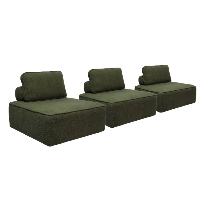 sweeek - Fauteuils boucléstof 1 zitplaats (set van 3)