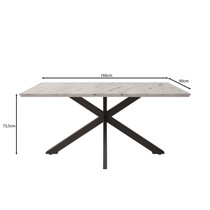 Meubella - Eetkamertafel Wabe - Eiken - 160 cm