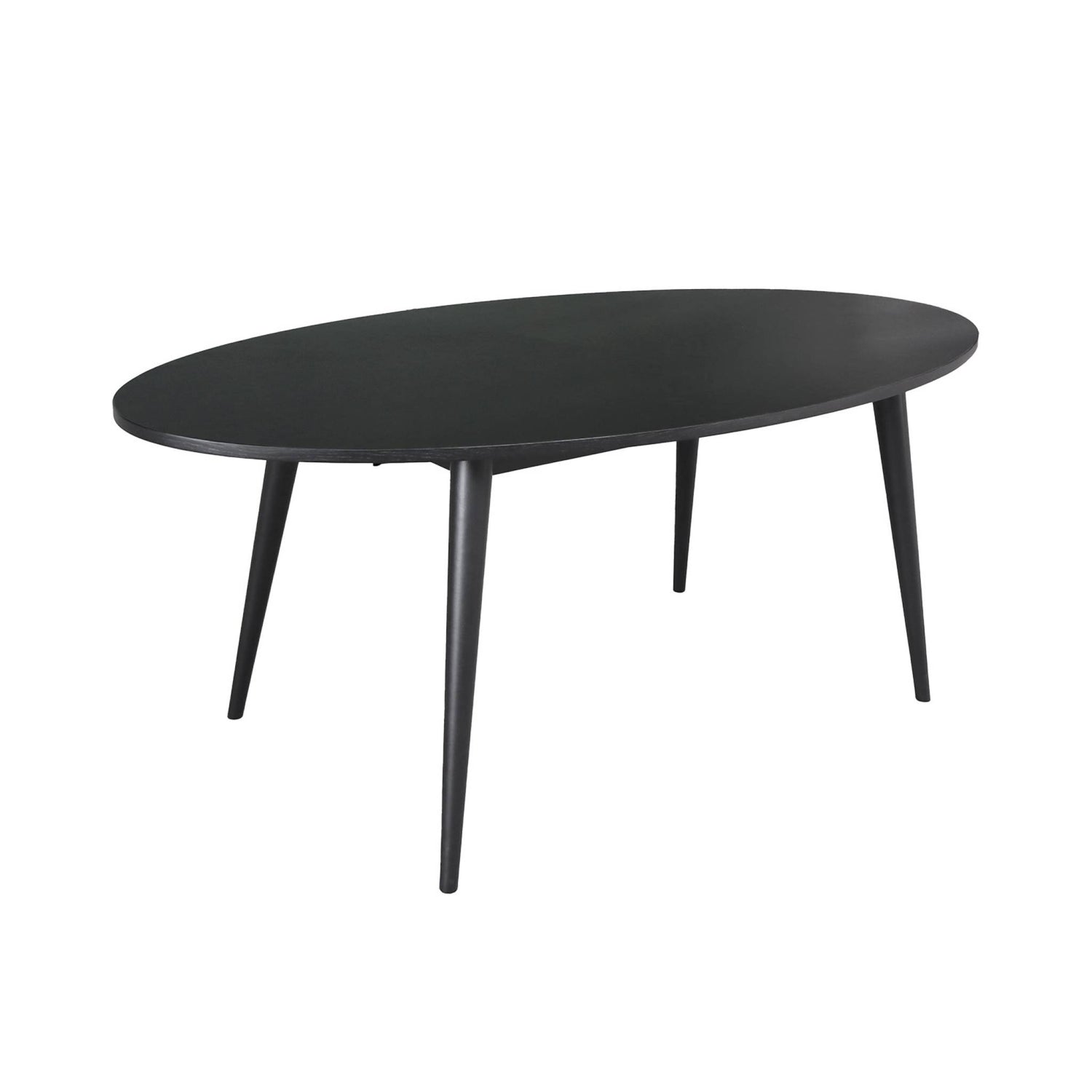 sweeek - Ovale eettafel van rubberhout en eikenfineer, 6 plaatsen