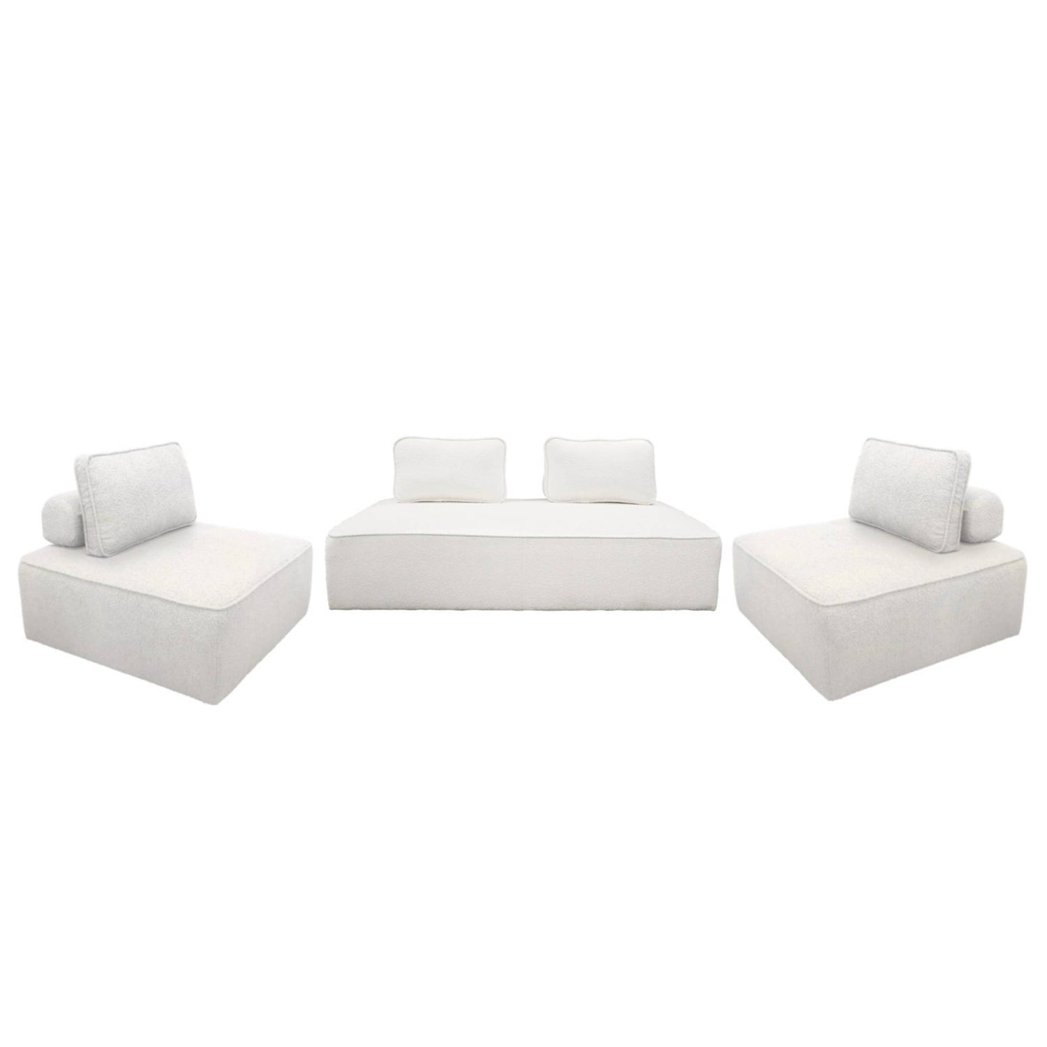 sweeek - Set van fauteuils voor modulaire bank 4 zitplaatsen bouclé