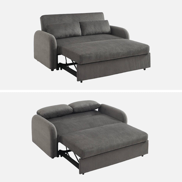 sweeek - Afrondbare slaapbank 2 plaatsen ribfluweel