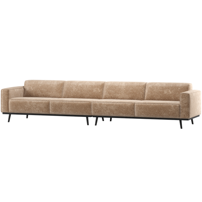 WOOOD Statement XL 4-Zits Bank 327 cm - Chenille - Velvet Perzik Roze