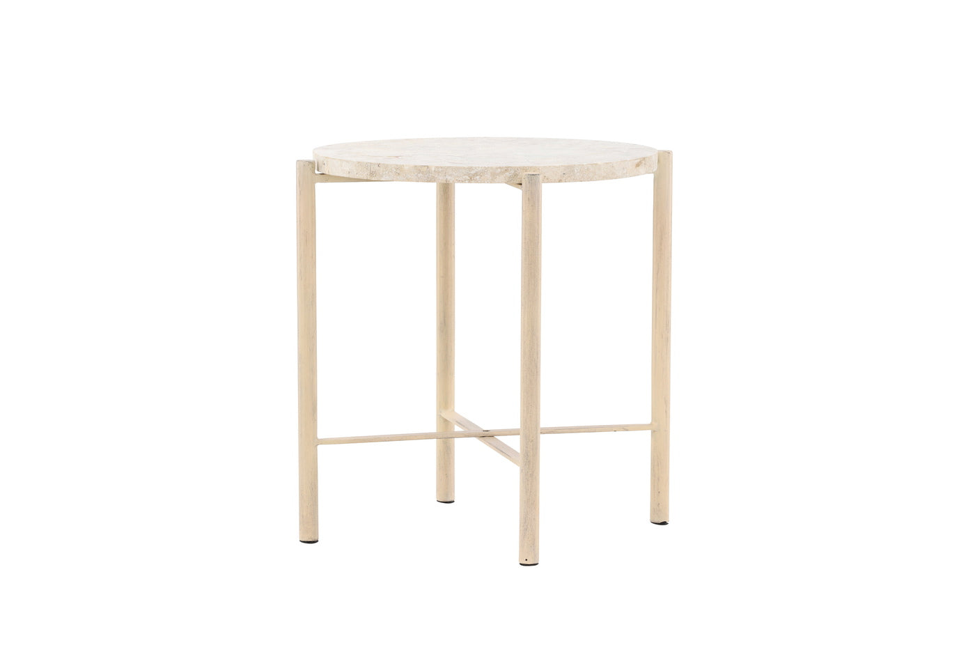 Fjôrd - Salontafel Beige Metaal - 40x40x45cm - Sandhamn