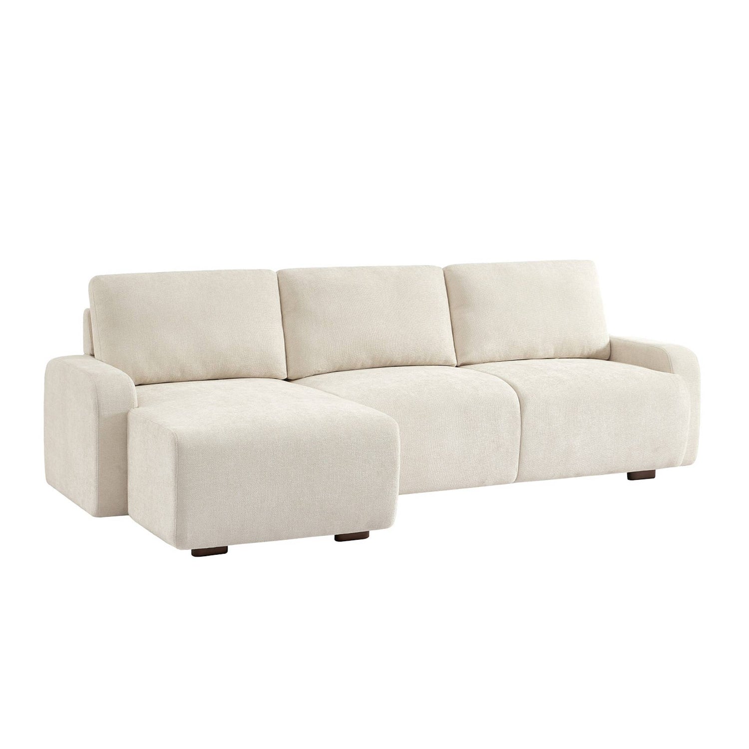 sweeek - Hoekbank links 3 zitplaatsen stof