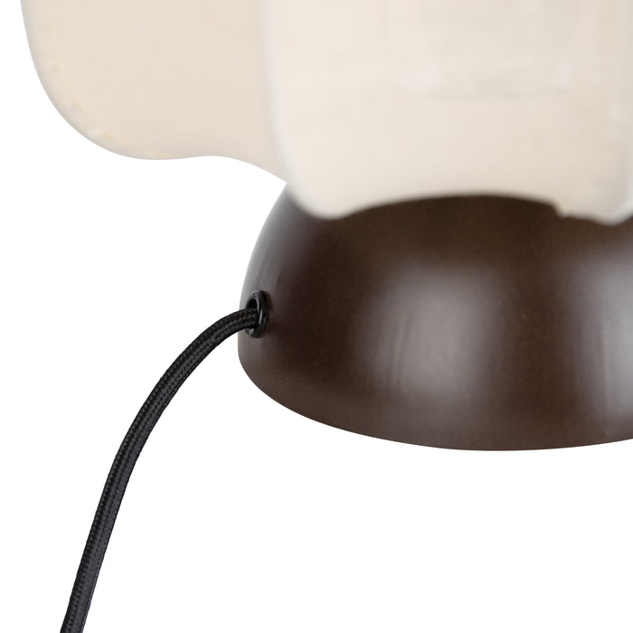 QAZQA Japandi tafellamp donker brons met beige kap - Nori