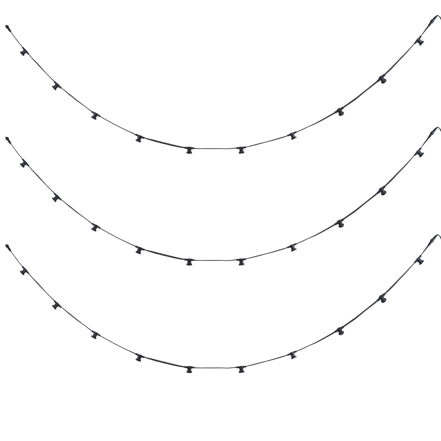 QAZQA Lichtsnoer zwart koppelbaar met stekker 14m 30-lichts IP44 -