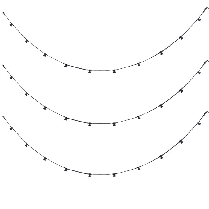 QAZQA Lichtsnoer zwart koppelbaar met stekker 14m 30-lichts IP44 -