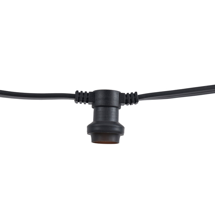 QAZQA Lichtsnoer zwart koppelbaar met stekker 14m 30-lichts IP44 -
