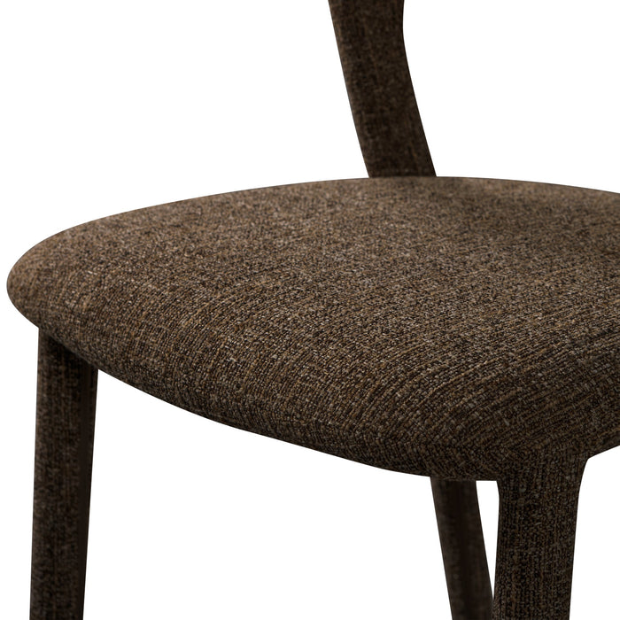 WOOOD Noble Eetkamerstoelen - Polyester - Warm Bruin - Set van 2
