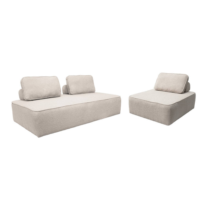 sweeek - Set van fauteuils voor modulaire bank 3 zitplaatsen bouclé