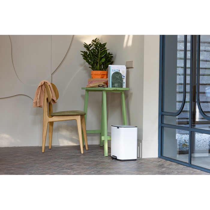 Brabantia Bo Pedaalemmer 12L, kunststof binnenemmer - White